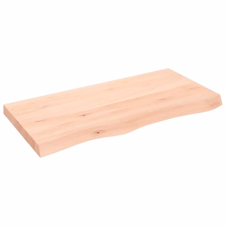 Berkfield Home Wall Mounted Rustic Oak Shelf in Natural, W: 100 cm, D: 50 cm, H: 2-6 cm