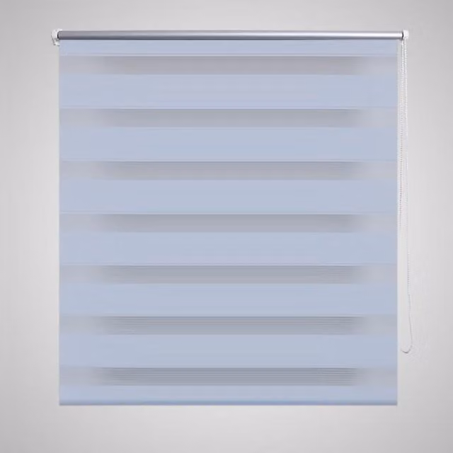 Berkfield Home Zebra Day and Night Blind in White, W: 50 cm x H: 100 cm