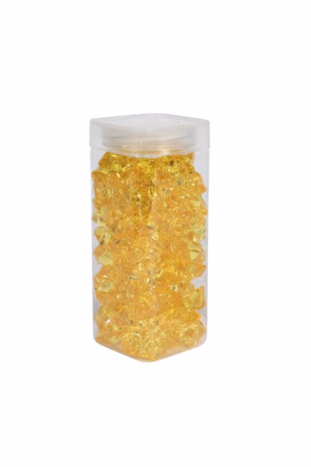 KDMD Large Yellow Acrylic Stones in Square Jars, 2 Pack, 300g per jar – 2