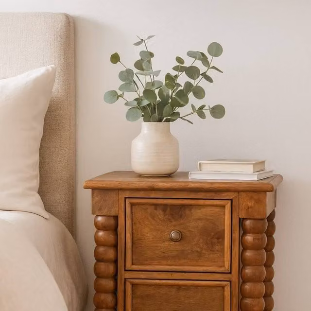 Artisan Furniture Mango Wood 2-Drawer Bedside Table in Brown