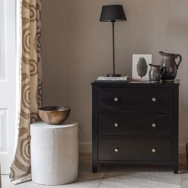 Brooklyn 3 Drawer Modern Chest in Black with Dovetail Construction