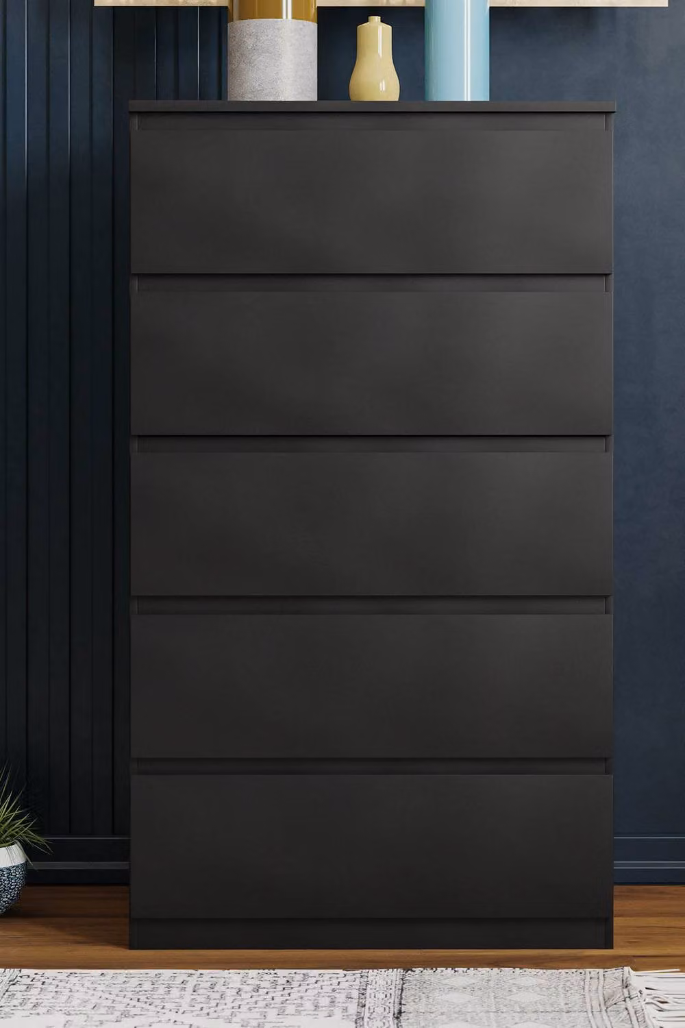 HD Designs Denver 5 Drawer Chest of Drawers in Black Matt – 3
