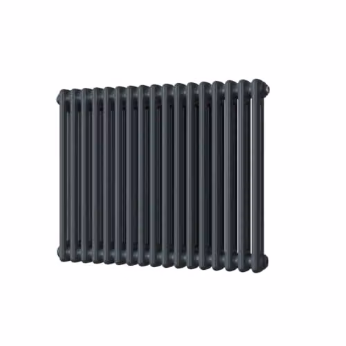 UK Radiators Alpha Anthracite 2 Column Traditional Cast-Iron Style Steel Radiator with Feet, W: 76.8 cm, H: 60.0 cm – 2