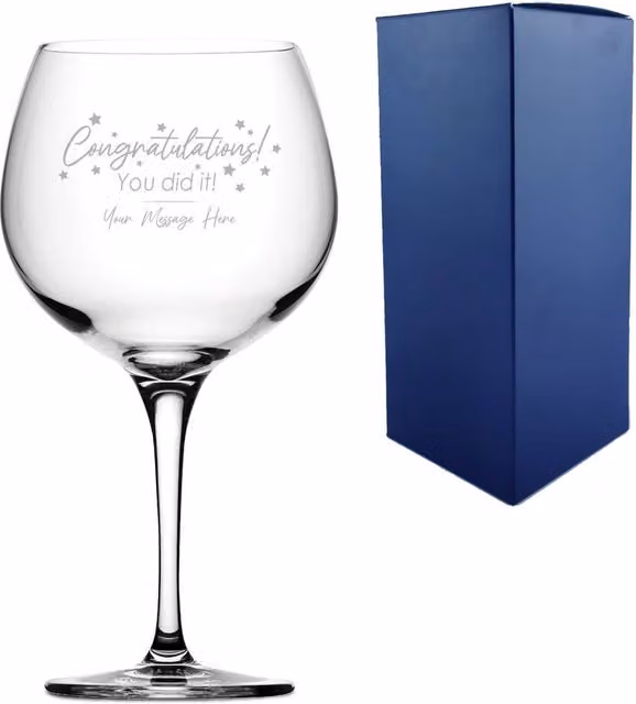 Uniqueful Personalised Congratulations You Did It Gin Cocktail Glass in Clear