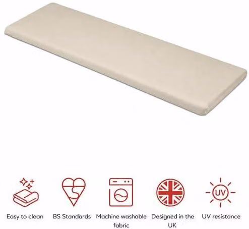 Glendale Garden & Leisure Ltd 3 Seater Bench Pad in Natural Sand Polyester