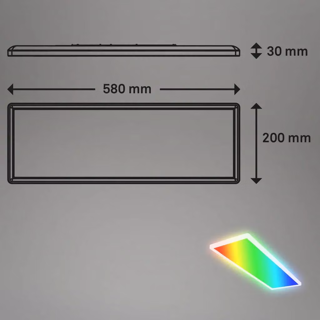 Briloner White Ultraslim RGBW 22W LED Backlight Panel for Ceiling and Cove Lighting – 4
