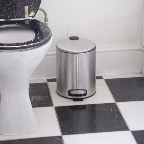 Harbour Housewares Pack of 2 Round Stainless Steel Pedal Bins, 5L, Silver – 3