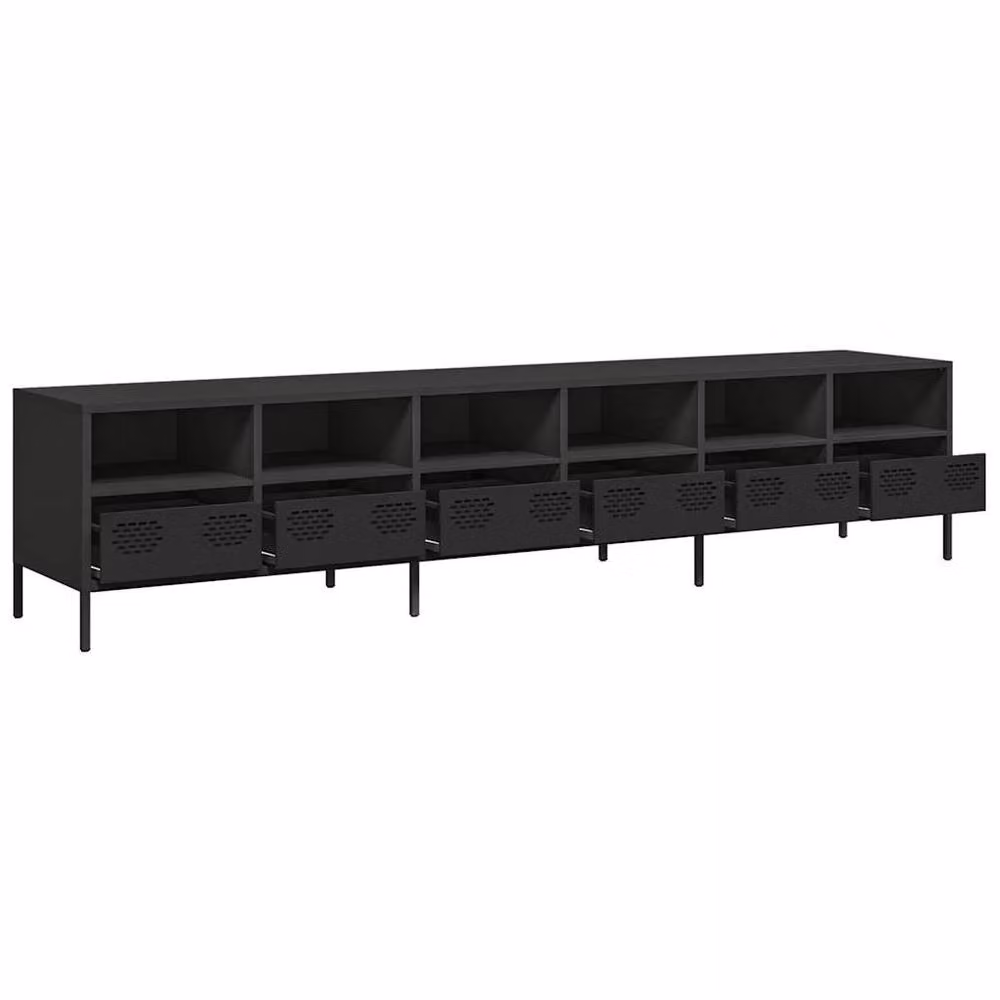Berkfield Home Industrial Black Metal TV Cabinet W: 202 cm, D: 39 cm, H: 43.5 cm – 4