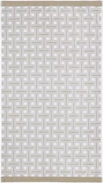 Bedeck of Belfast Rana Fluffy Cotton Bath Sheet in Chartreuse, Silver, White and Green