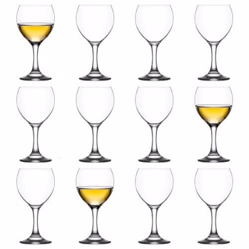 LAV Misket White Wine Glasses, 210ml, Pack of 12, Transparent