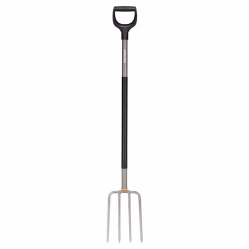 Fiskars Ergonomic Angled Garden Spade Fork in Grey and Black, Length: 132 cm – 1