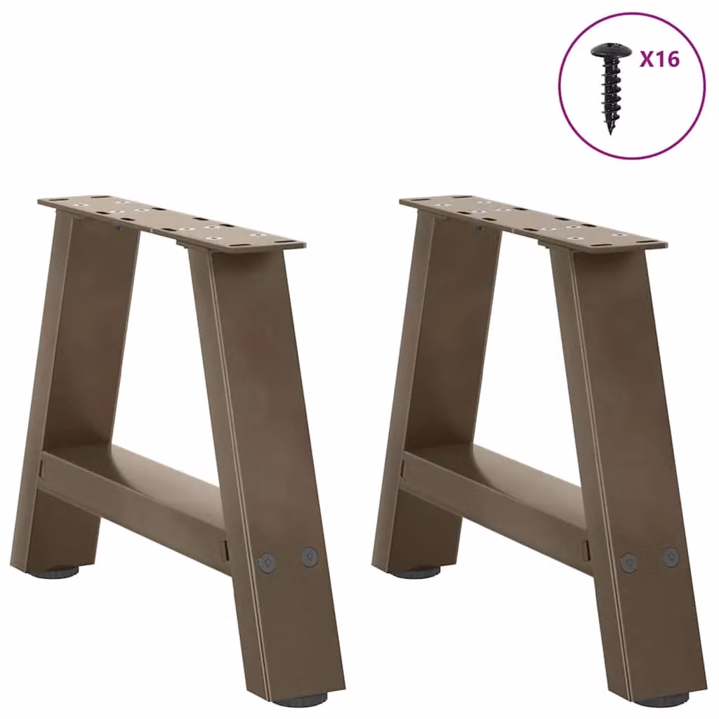 Berkfield Home A-Shaped Steel Coffee Table Legs, 2 Pieces, Black, H: 30 cm x W: 30 cm – 2
