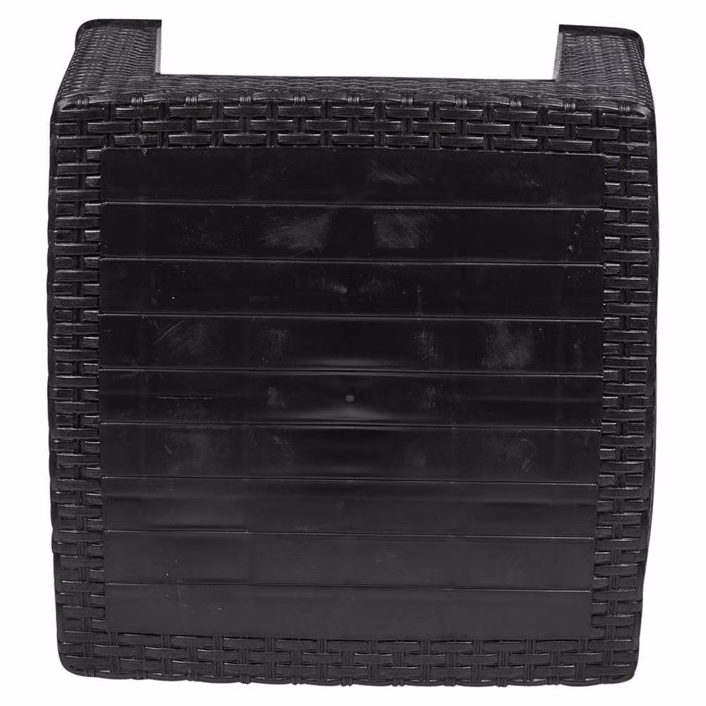 Nordara Black Woven Polyrattan Square Coffee Table for Outdoor Garden and Terrace Use – 5