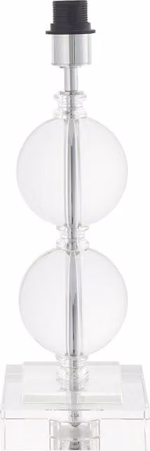 Perch & Parrow Janu Double Bubble Table Lamp in Transparent Glass and Chrome