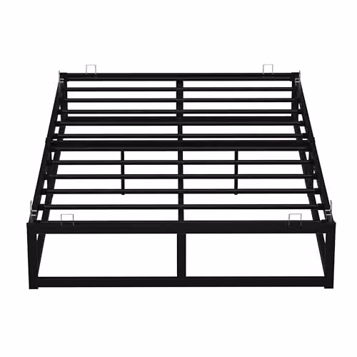 House Of Home Black Metal Platform Double Bed Frame with Under Bed Storage Space, W/D/H: 140 x 200 x 25 cm – 5