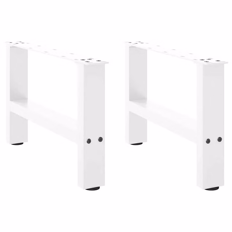 Berkfield Home White Steel Coffee Table Legs, 2 Pieces, H: 50 cm, W: 30-31 cm