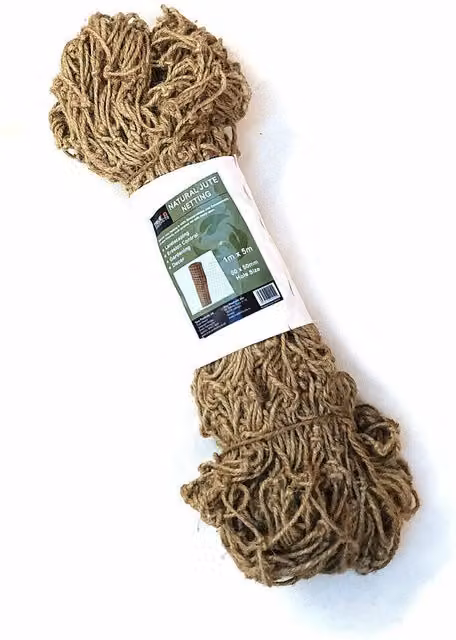 True Products Heavy Duty Natural Jute Pea Bean Netting in Brown for Vegetable Garden Support