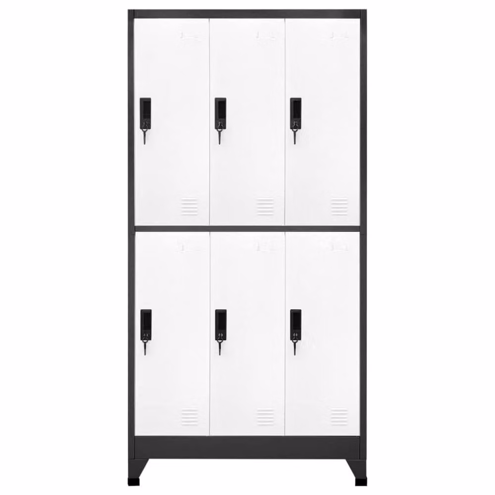 Berkfield Home Locker Cabinet in Anthracite and White, Steel with Hanging Rod and Lock, W/D/H: 90 x 45 x 180 cm – 2
