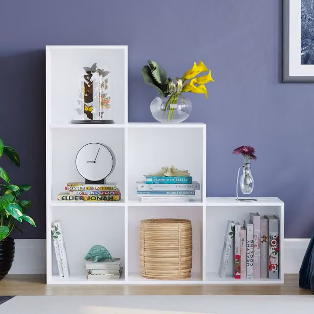 Vida Designs Durham 6 Cube Staircase Storage Unit, White