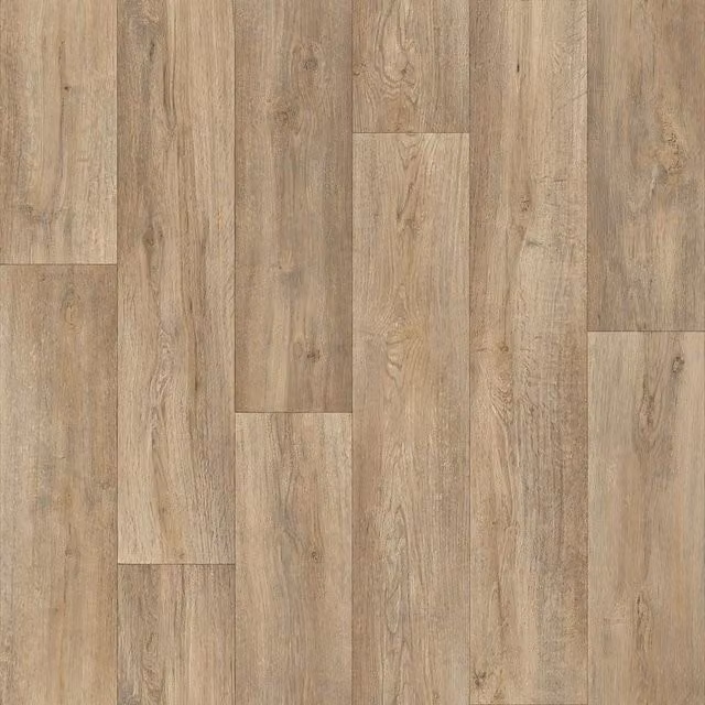 Vinyl Flooring UK Light Brown Wood Effect Vinyl Flooring Sheet, 2mm Thick, W: 200 cm, L: 400 cm