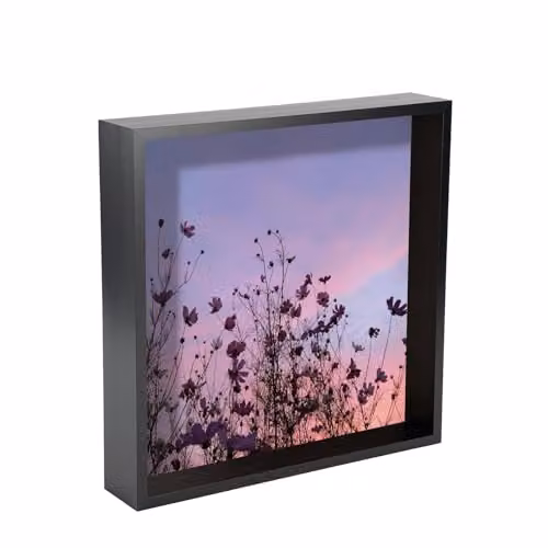 Nicola Spring Square 3D Shadow Box Photo Frame, Black, W/H: 30 x 30 cm – 1