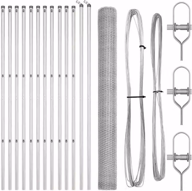 Berkfield Home Hexagon Fence, Silver Galvanised Steel, 6 x 25 m