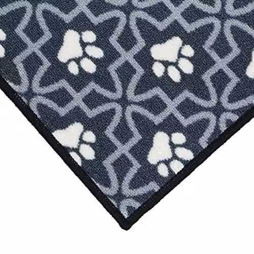 JVL Machine Washable Non-Slip Pet Mat with Animal Graphic, Blue and Grey, W/D: 70 x 40 cm – 7