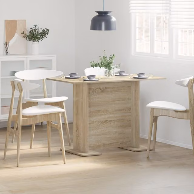 Berkfield Home Sonoma Oak Dining Table in Beige, W/D/H: 110 x 60 x 75 cm