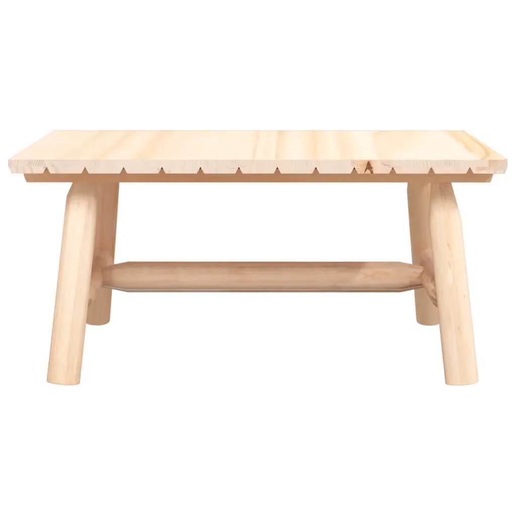 Berkfield Home Solid Wood Spruce Coffee Table in Brown, W/D/H: 90 x 50 x 41 cm – 2