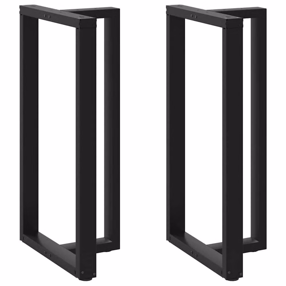 Berkfield Home Modern T-Shaped Bar Table Legs, 2 Pieces, Black Steel, W: 60 cm, D: 35 cm, H: 110-111 cm – 2
