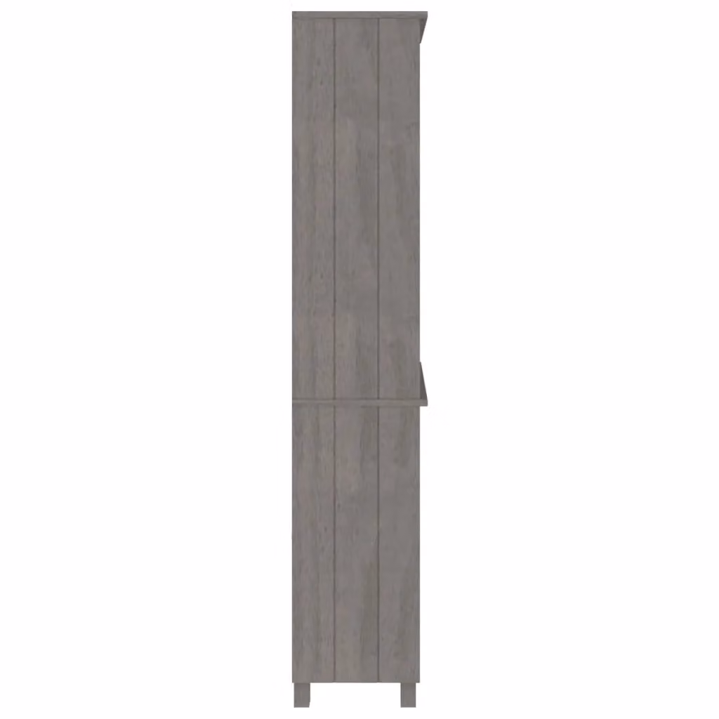 Berkfield Home HAMAR Highboard in Light Grey Solid Pine Wood – 3