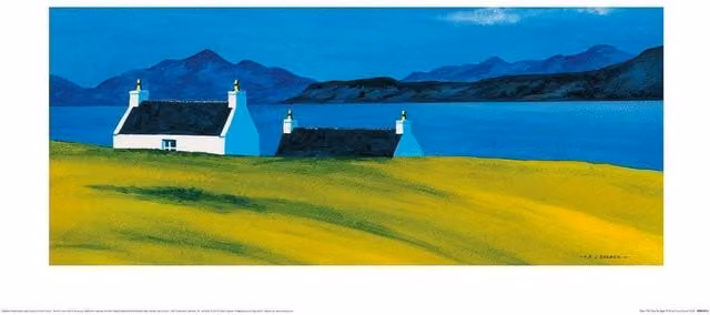 Anthony Barber Over The Sea To Skye II Landscape Nature Paper Poster Print in Light Blue