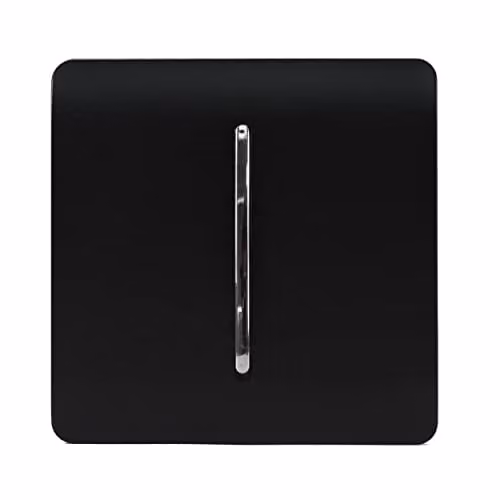 Trendi 1 Gang 2 Way Modern Glossy Matt Black Tactile Light Switch