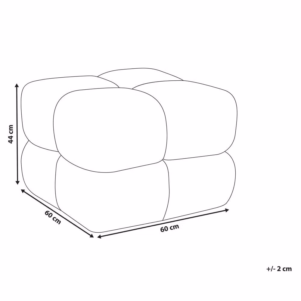 Wyld and Coco Navy Blue Velvet Square Cube Pouffe W/D/H: 60 x 60 x 44 cm – 3