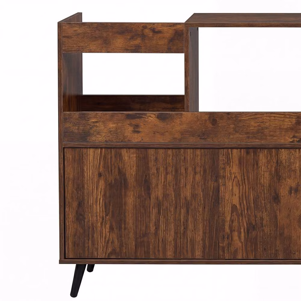 Levede Brown Vintage Record Player Stand and Album Storage Turntable Cabinet – 7