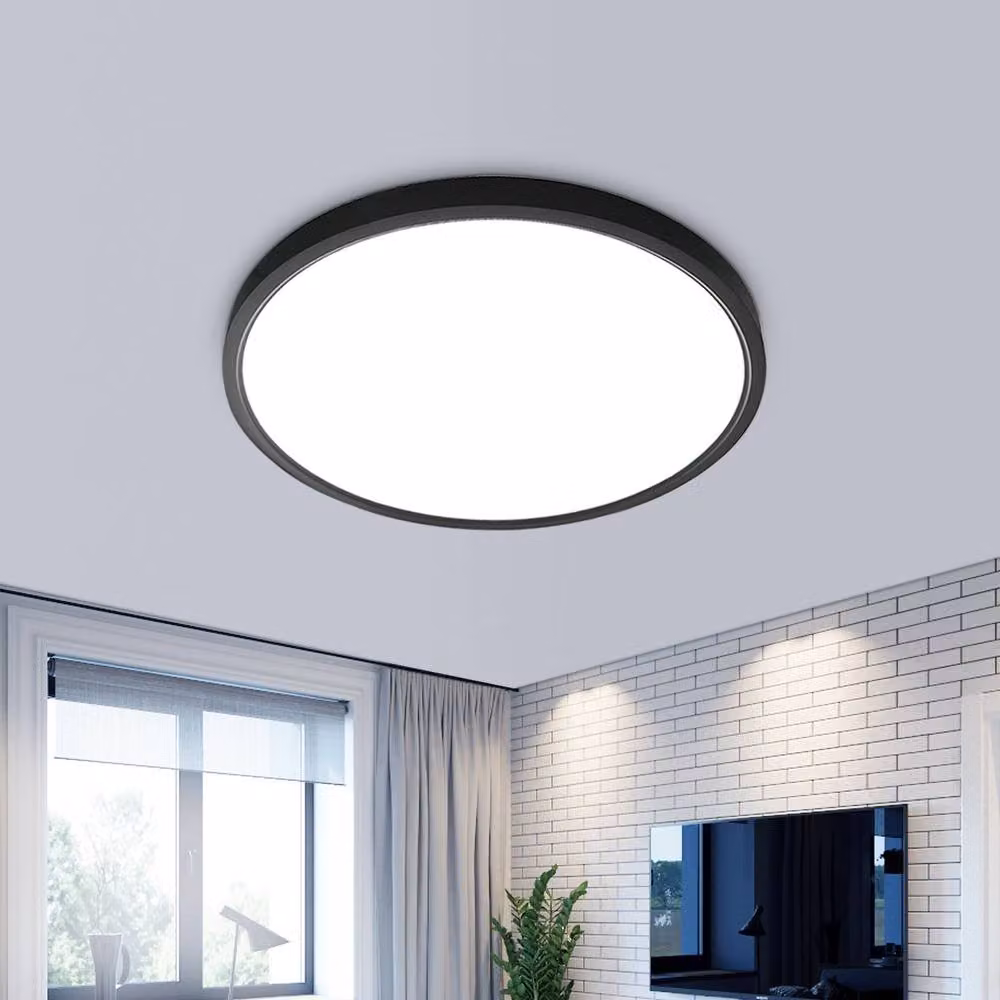 Goeco Round LED Ceiling Light, 24W, 6500K Cool White, IP54 Waterproof, Black – 2