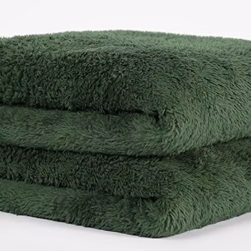 OHS Teddy Fleece Throw Blanket, Green, W/D/H: 125 x 150 cm – 2