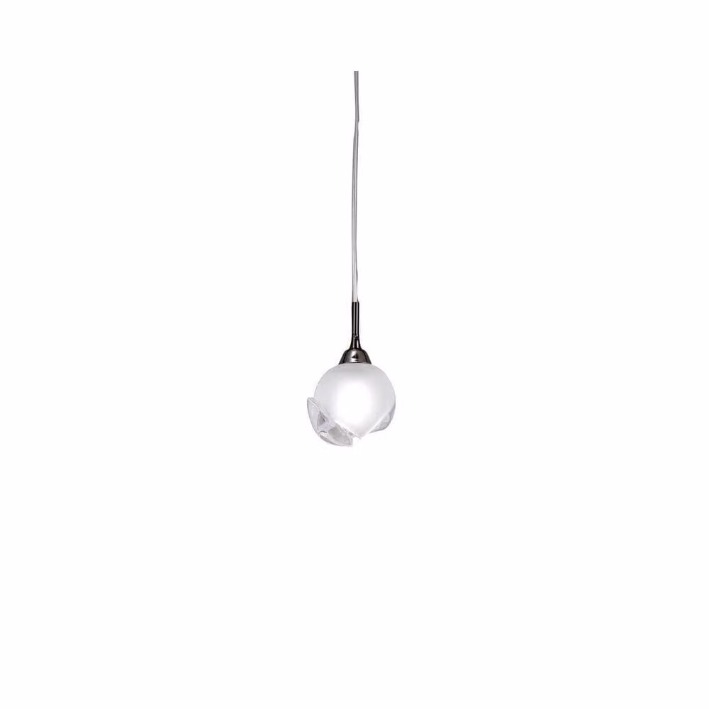 Netlighting Fragma Black Chrome Sphere Ceiling Pendant Light with Transparent Glass and G9 Bulb Holder