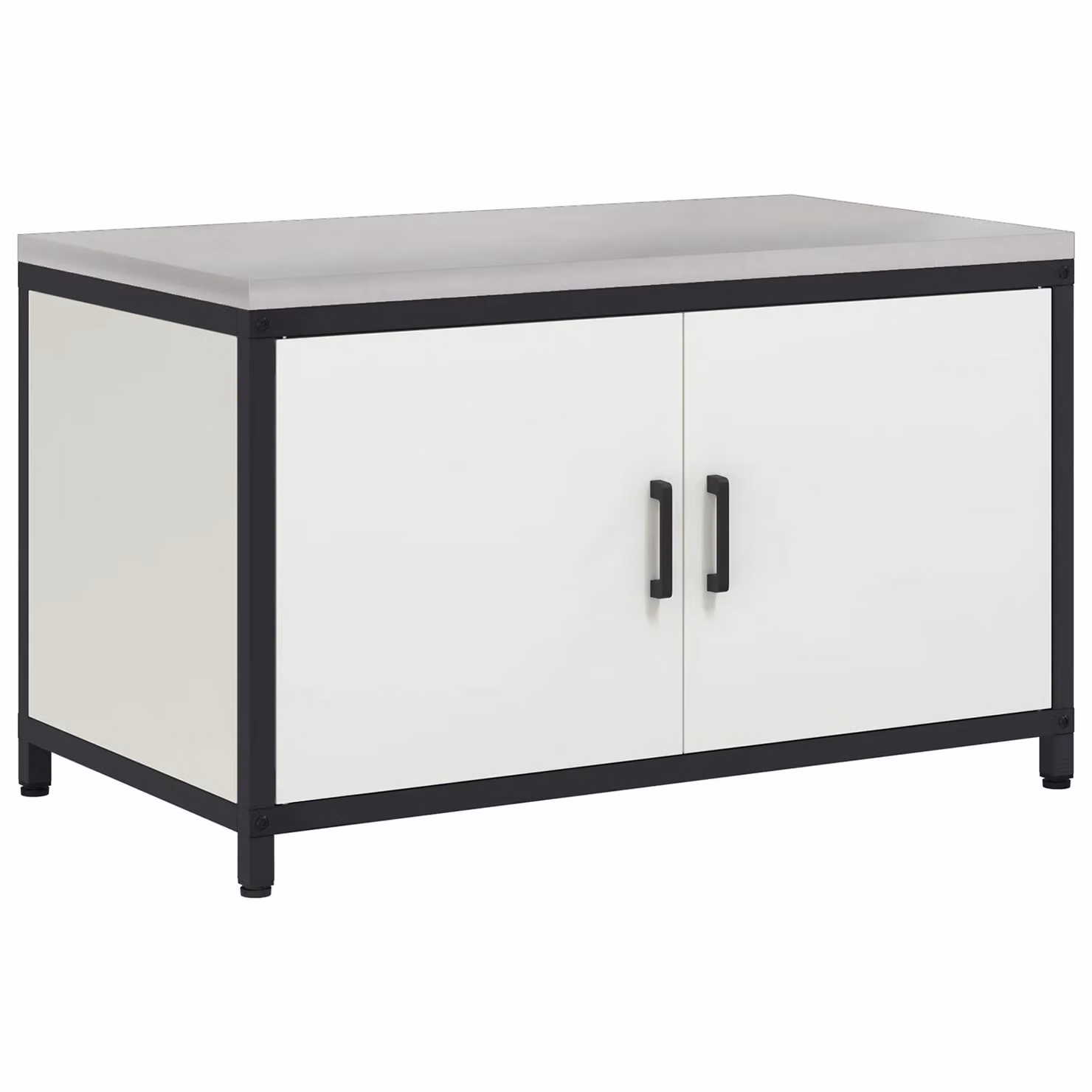Berkfield Home Modern White Steel Kitchen Storage Cabinet with Drawer, Shelf and Hinged Doors – 2