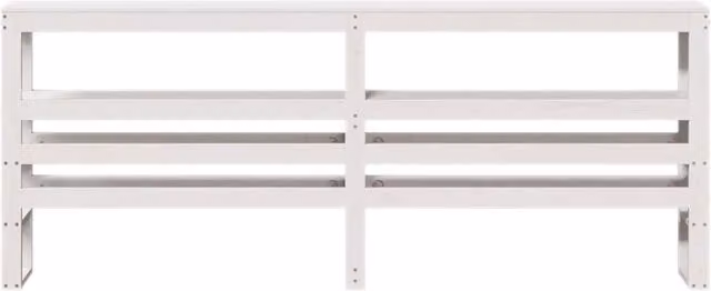 Berkfield Home White Solid Wood Pine Headboard with Shelves, Width: 206 cm