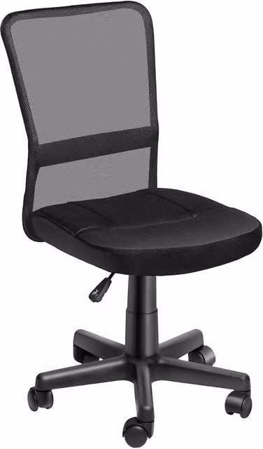 tectake Patrick Black Fabric Task Chair with 360 Degree Swivel and Castors for Home Office