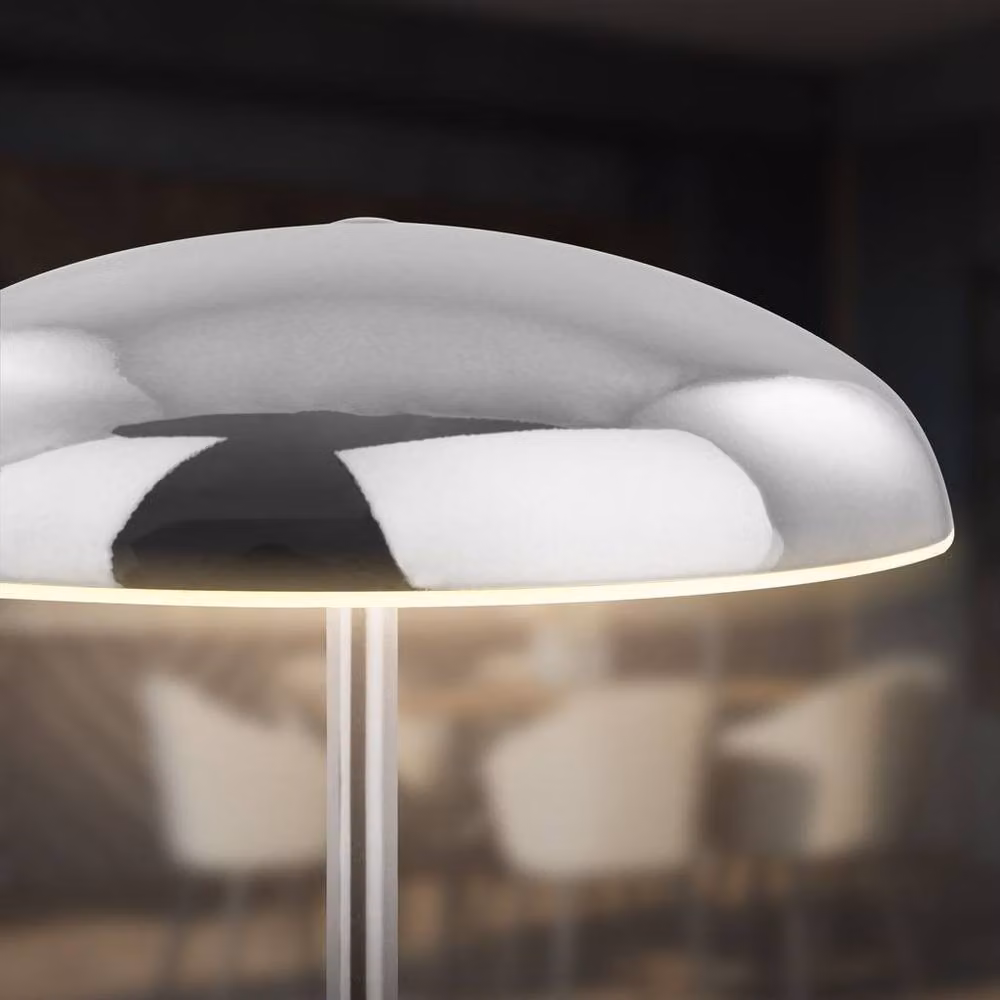 Briloner Rechargeable LED Table Lamp in Chrome, Dimmable Touch Control Cordless Night Light, H 30.5 x W 19.5 cm – 3