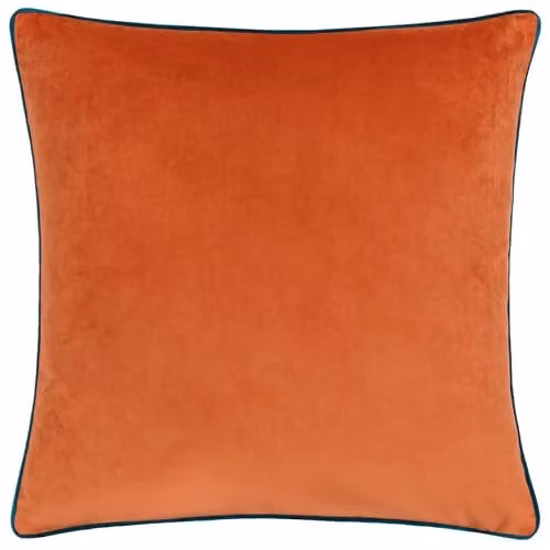 Furn Meridian Velvet Square Cushion in Petrol Blue, Coral or Blue, W/D/H: 45 x 45 x 45 cm