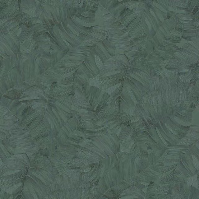 Grandeco Vanavara Monstera Leaf Textured Botanical Wallpaper in Green