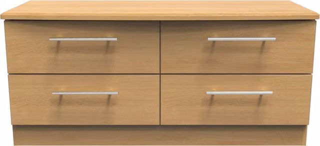 Sherwood Modern Oak 4 Drawer Bed Box in Brown