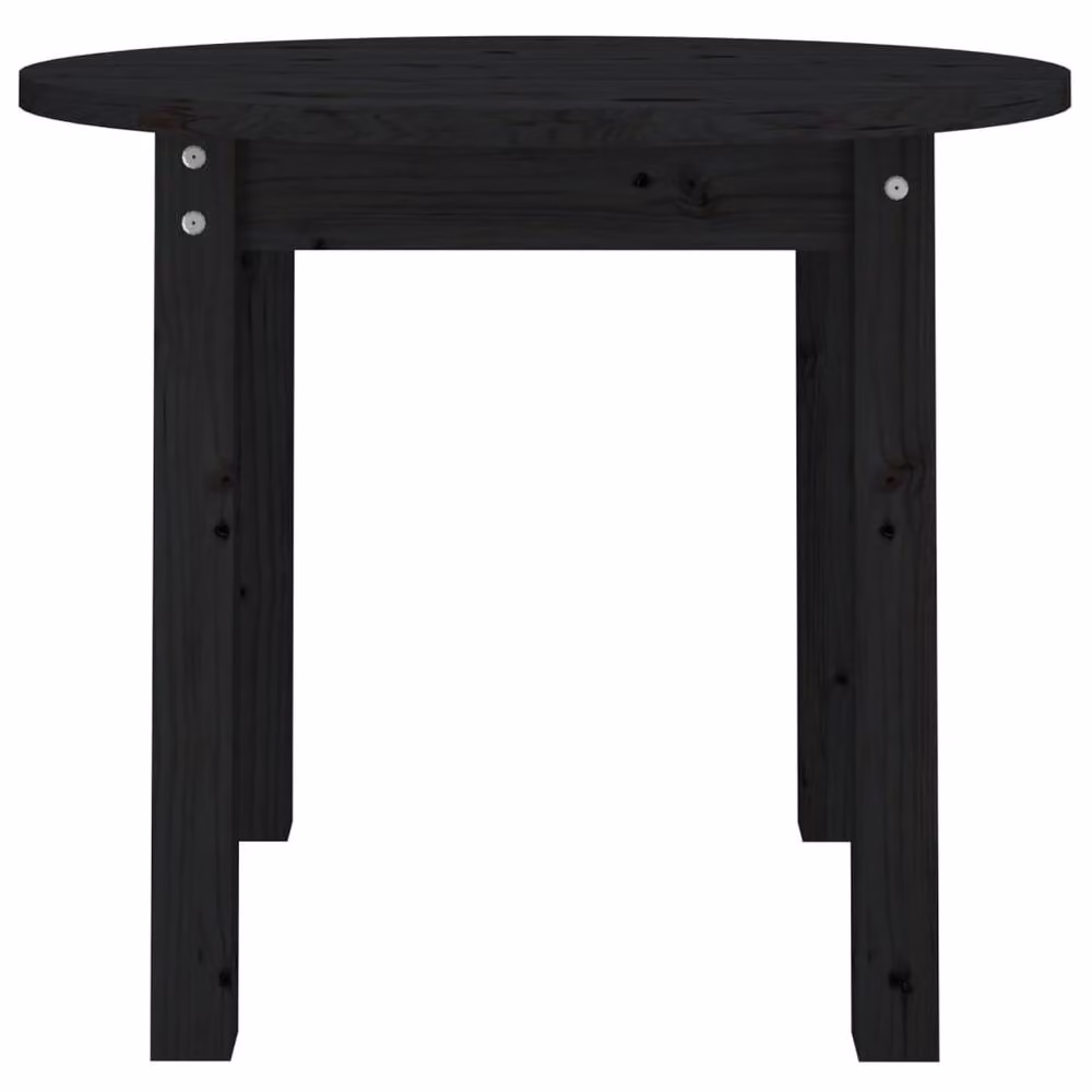 Berkfield Home Beautiful Round Black Solid Pine Wood Coffee Table, Diameter: 55 cm, Height: 45 cm – 4