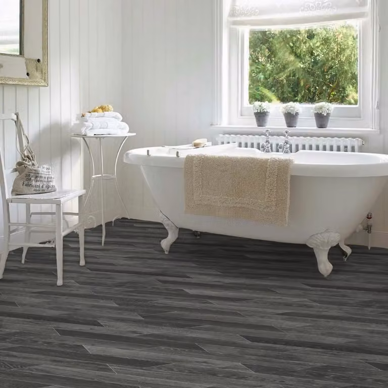 Vinyl Flooring UK Grey Wood Effect Vinyl Flooring Sheet in Beige, W 300 cm x D 300 cm