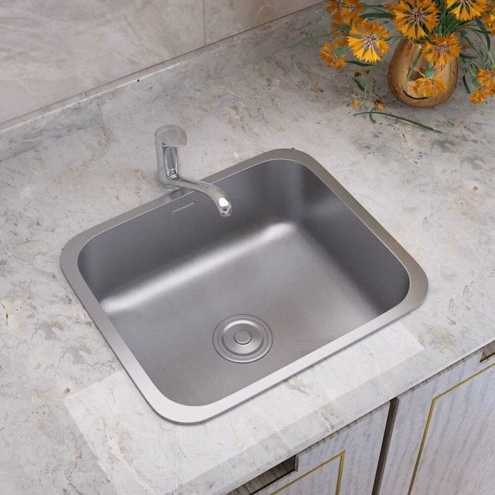 Kelvenix Undermount Single Bowl Stainless Steel Kitchen Sink in Silver, W: 100 cm, D: 52 cm – 2