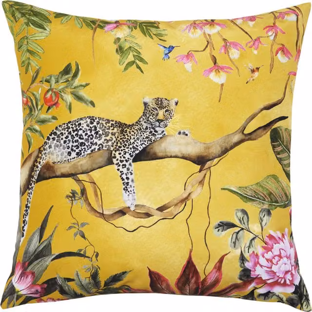 Make it a Home Jungle Leopard Outdoor Cushion Cover in Gold and Yellow
