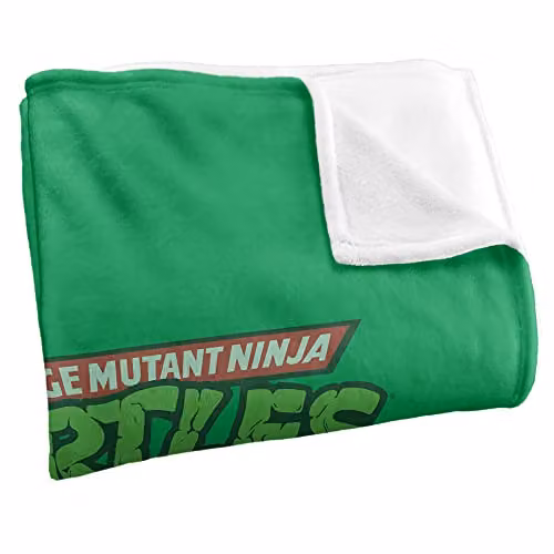 LOGOVISION Teenage Mutant Ninja Turtles TMNT Retro Super Soft Microfibre Throw Blanket, White, W: 152 cm x D: 127 cm – 2